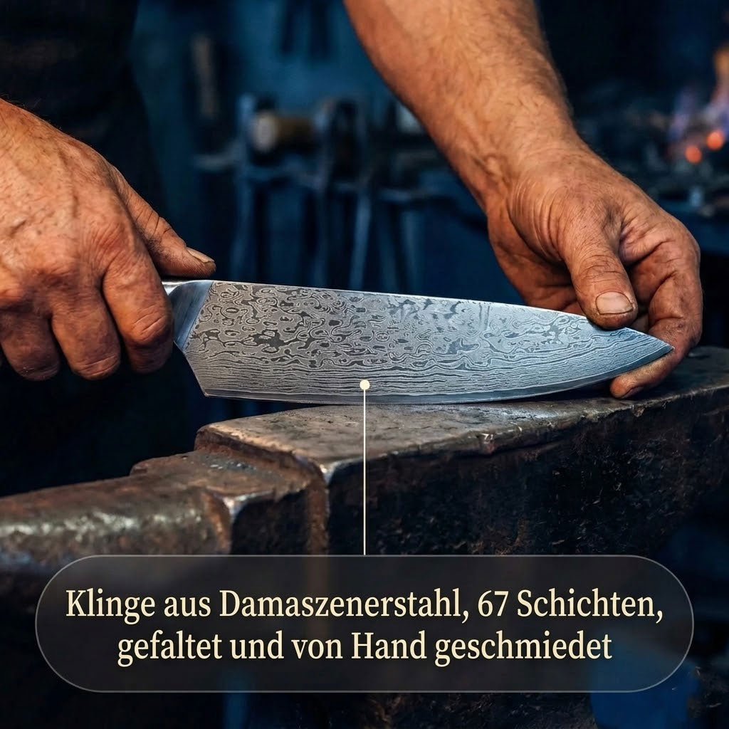 Handgeschmiedetes Damastmesser
