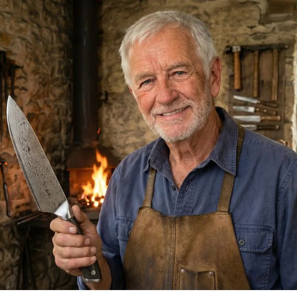 Handgeschmiedetes Damastmesser