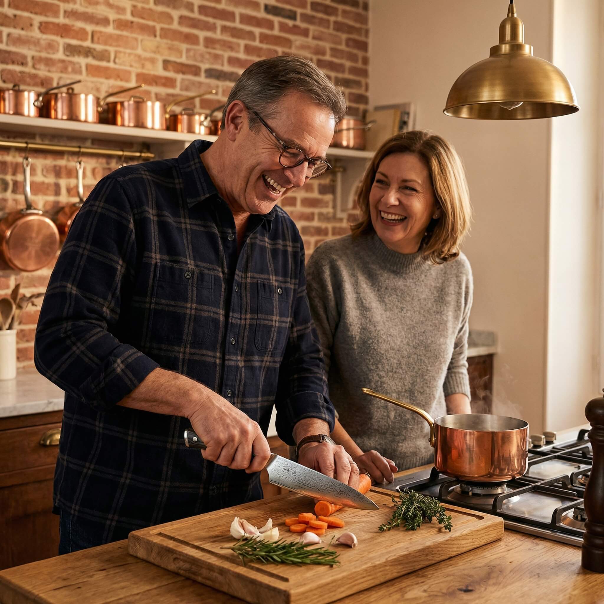 Handgeschmiedetes Damastmesser